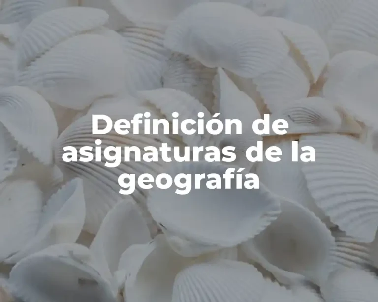 Definición de asignaturas de la geografía