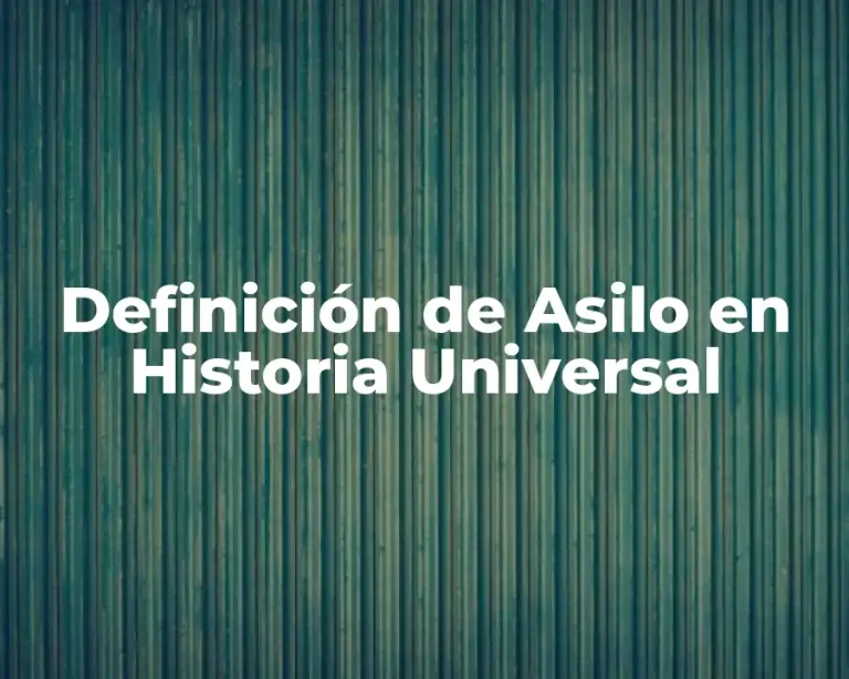 Definición de Asilo en Historia Universal