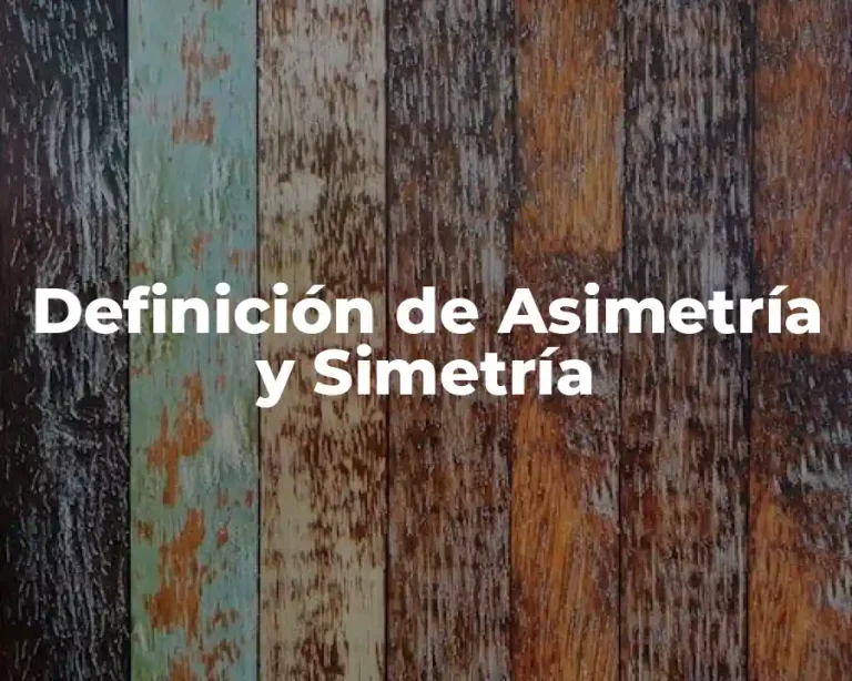 Definición de Asimetría y Simetría