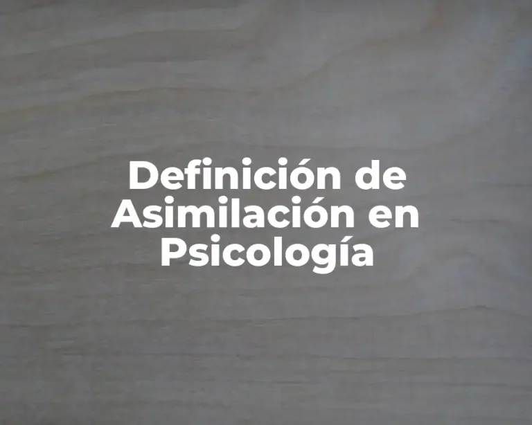 Definición de Asimilación en Psicología