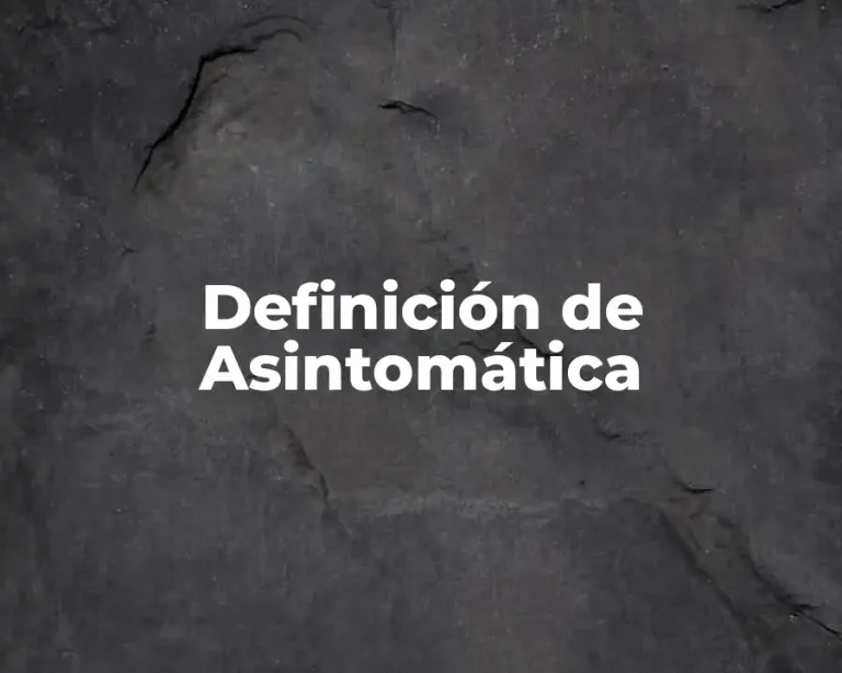 Definición de Asintomática