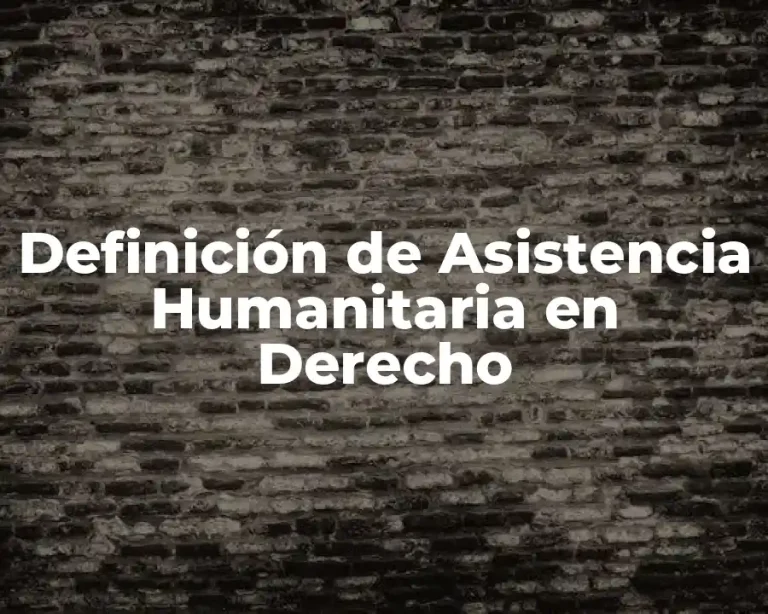 Definición de Asistencia Humanitaria en Derecho