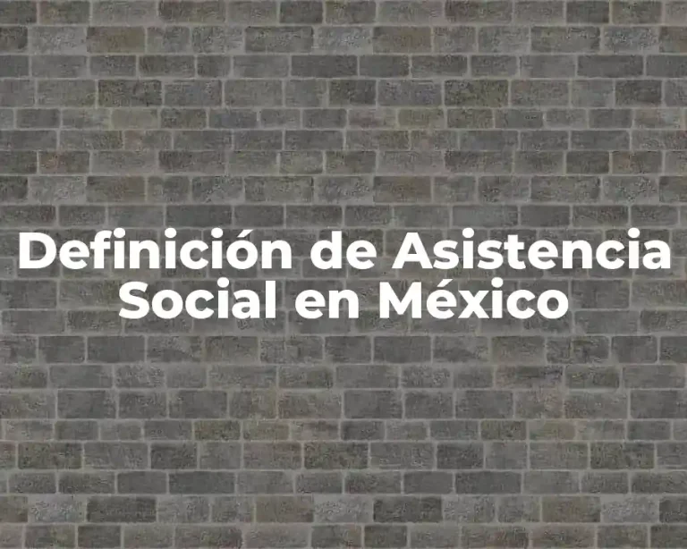 Definición de Asistencia Social en México