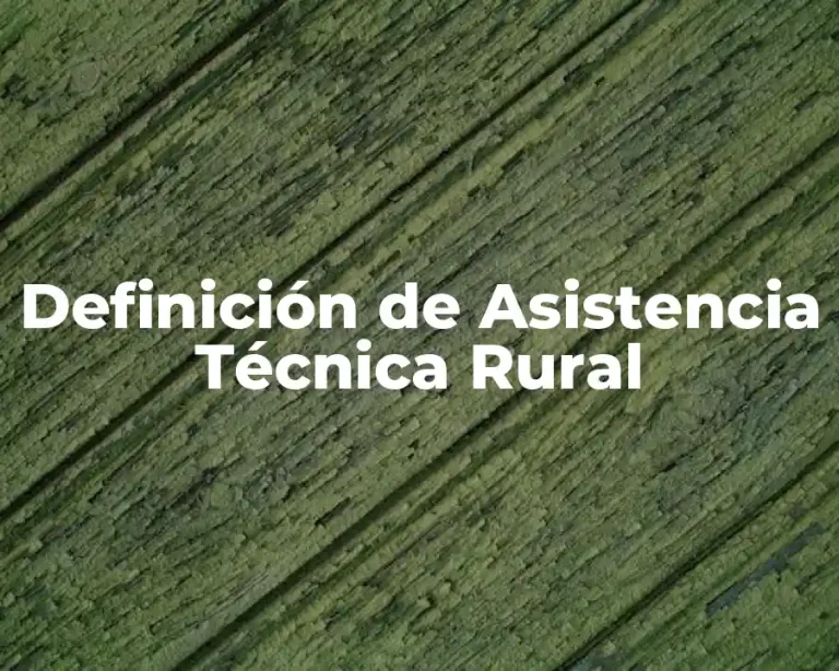 Definición de Asistencia Técnica Rural