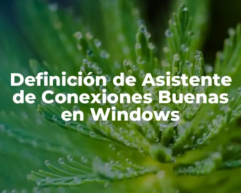 Definición de Asistente de Conexiones Buenas en Windows