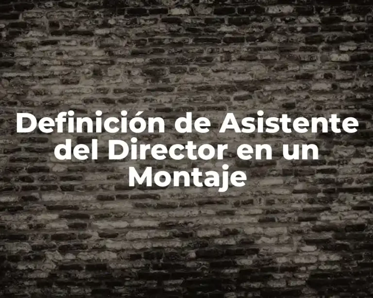 Definición de Asistente del Director en un Montaje
