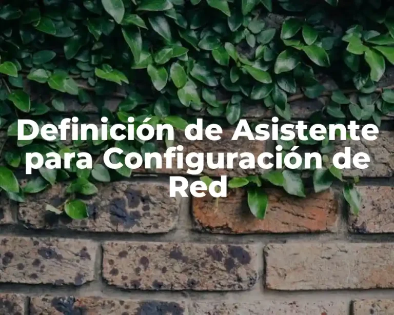 Definición de Asistente para Configuración de Red
