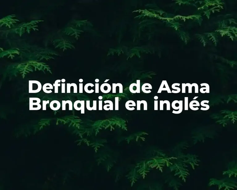 Definición de Asma Bronquial en inglés
