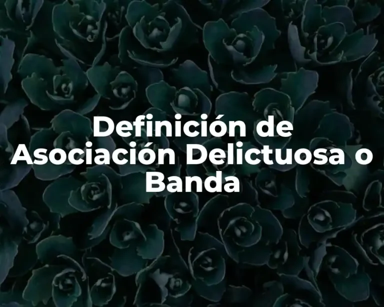 Definición de Asociación Delictuosa o Banda