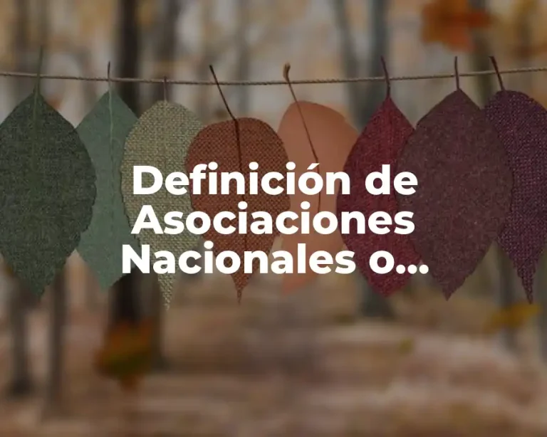Definición de Asociaciones Nacionales o Internacionales