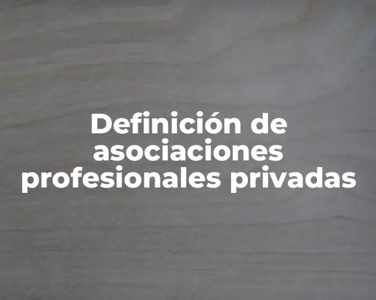 Definición de asociaciones profesionales privadas