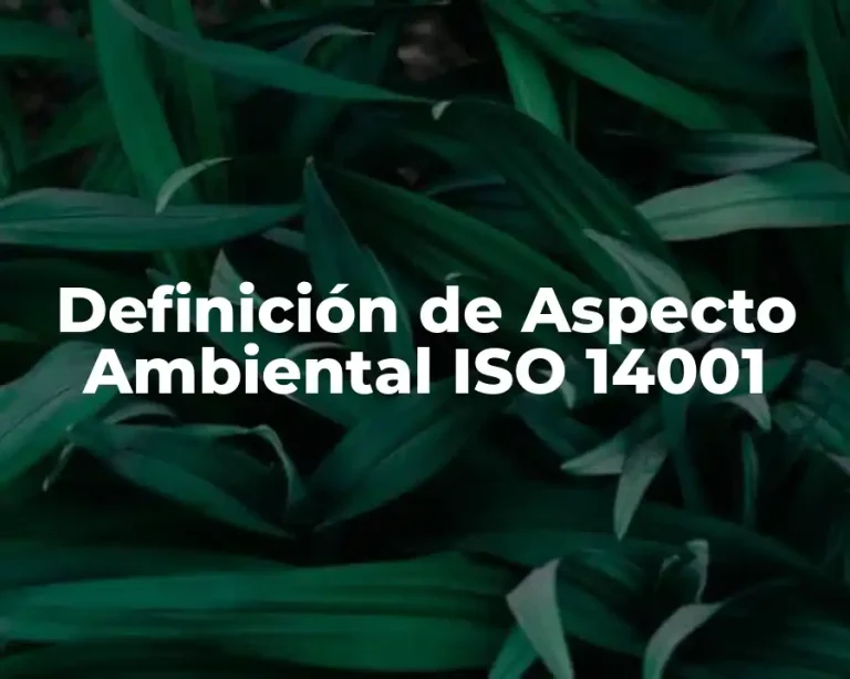 Definición de Aspecto Ambiental ISO 14001