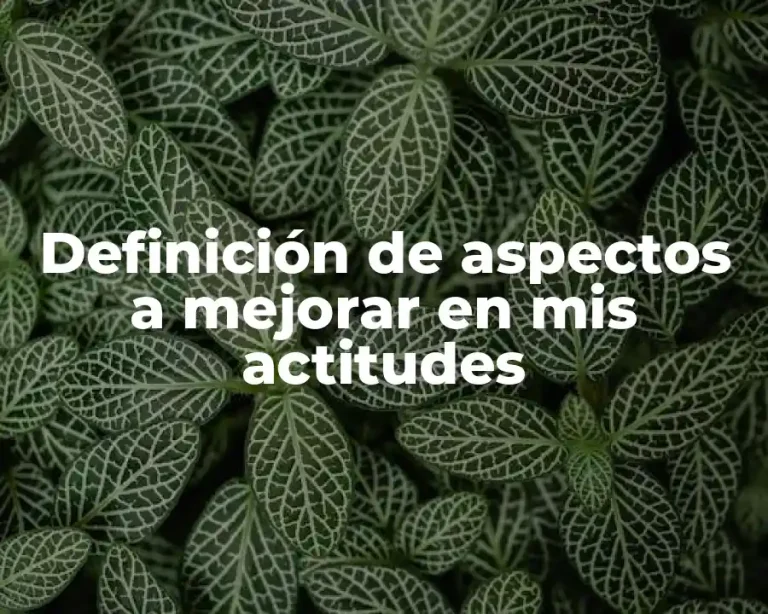 Definición de aspectos a mejorar en mis actitudes
