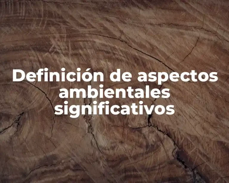 Definición de aspectos ambientales significativos