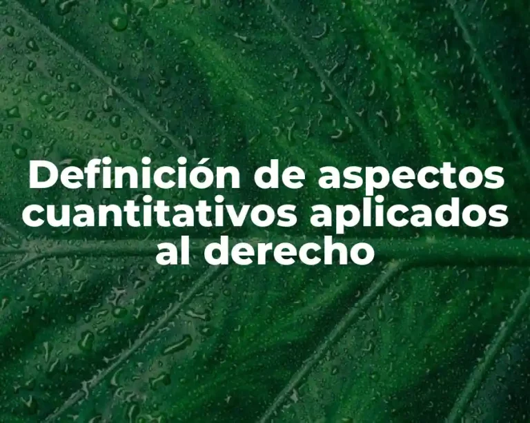 Definición de aspectos cuantitativos aplicados al derecho