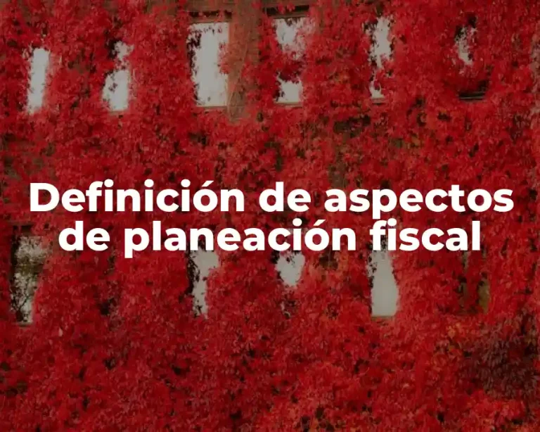Definición de aspectos de planeación fiscal