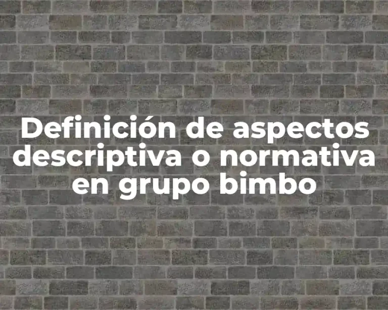 Definición de aspectos descriptiva o normativa en grupo bimbo