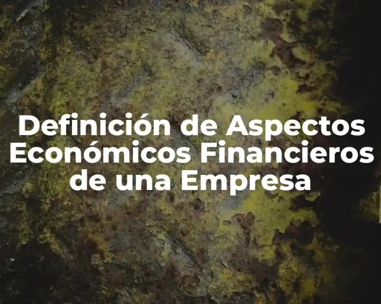 Definición de Aspectos Económicos Financieros de una Empresa