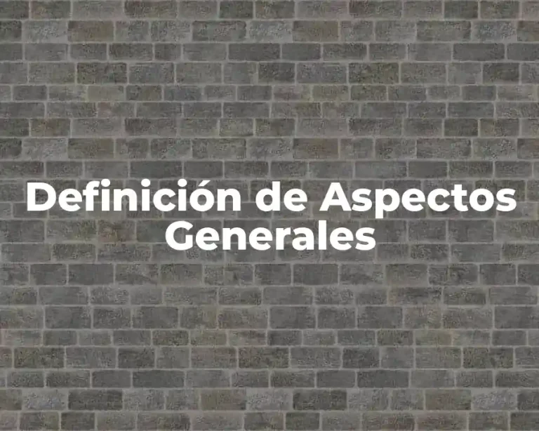Definición de Aspectos Generales