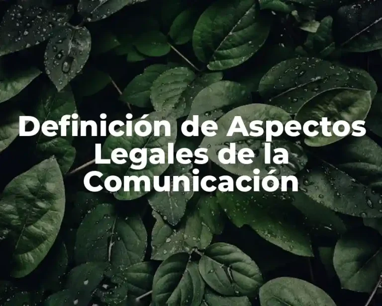 Definición de Aspectos Legales de la Comunicación