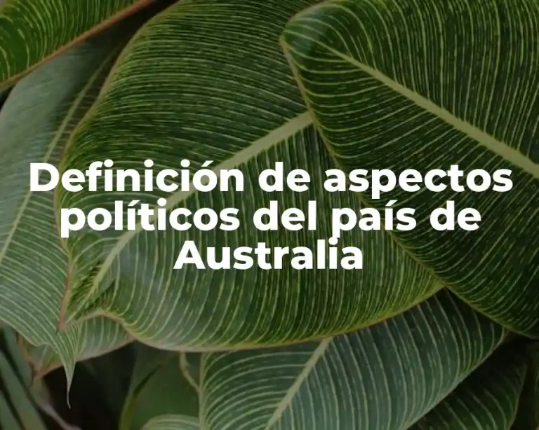 Definición de aspectos políticos del país de Australia