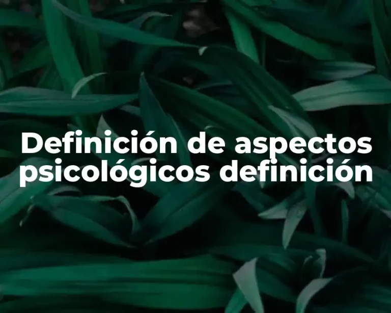 Definición de aspectos psicológicos definición