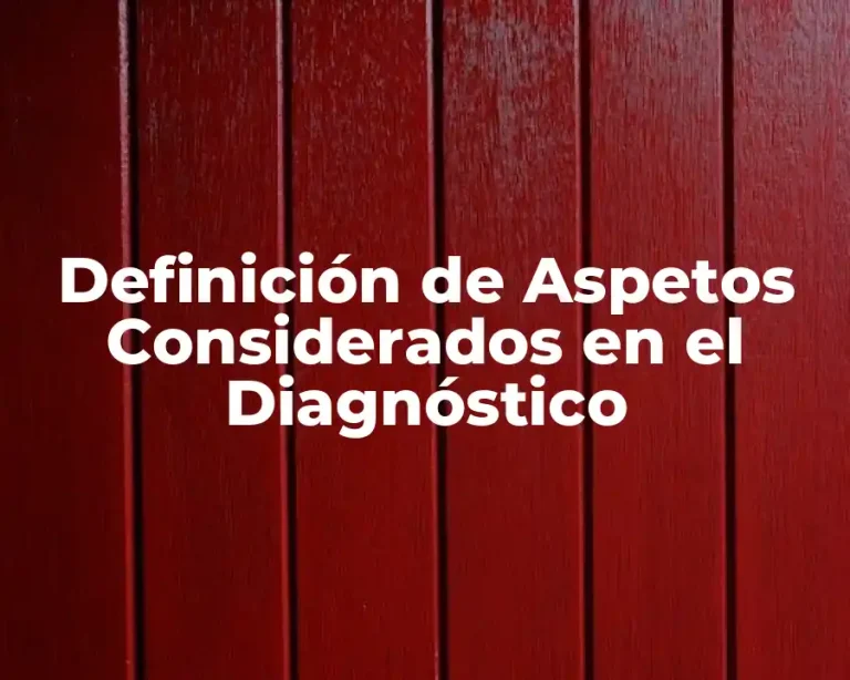 Definición de Aspetos Considerados en el Diagnóstico