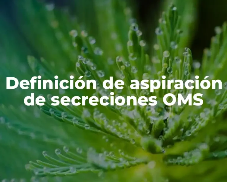 Definición de aspiración de secreciones OMS
