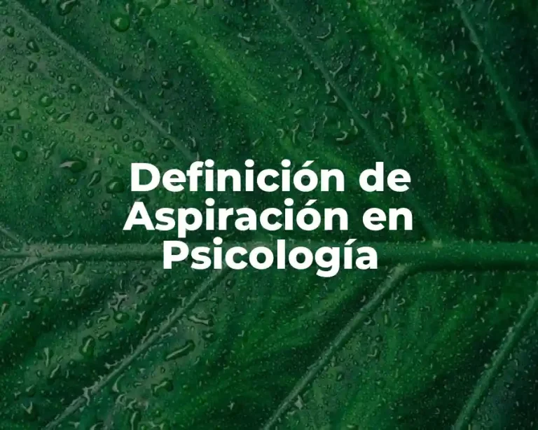 Definición de Aspiración en Psicología