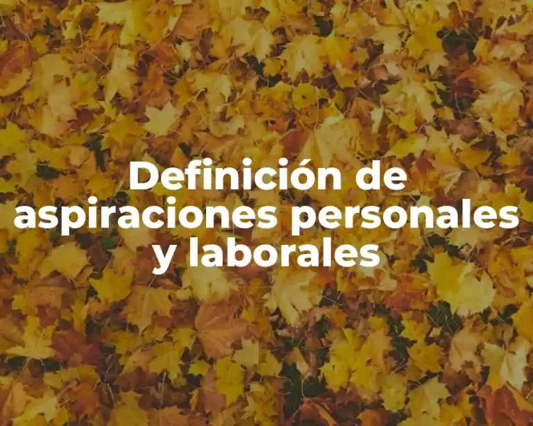 Definición de aspiraciones personales y laborales