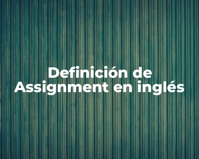 Definición de Assignment en inglés
