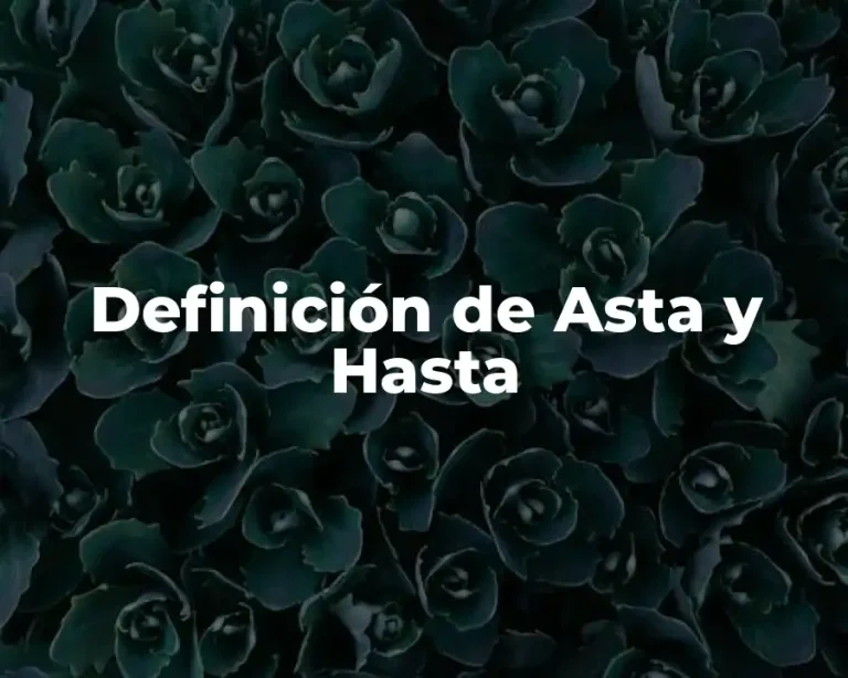 Definición de Asta y Hasta