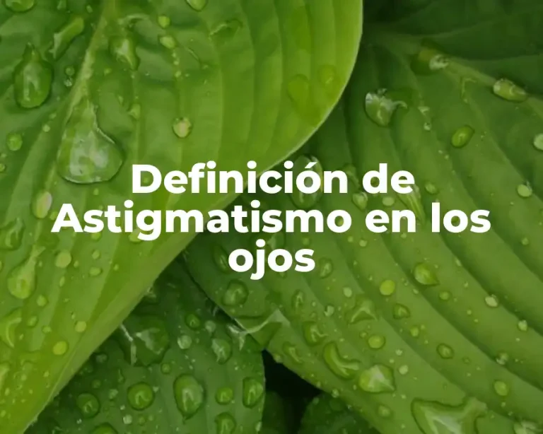 Definición de Astigmatismo en los ojos
