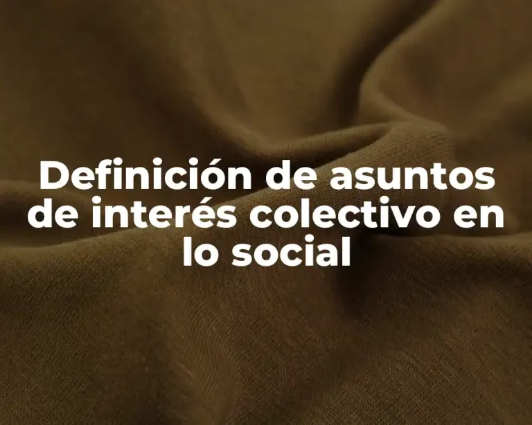 Definición de asuntos de interés colectivo en lo social