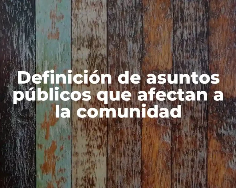 Definición de asuntos públicos que afectan a la comunidad