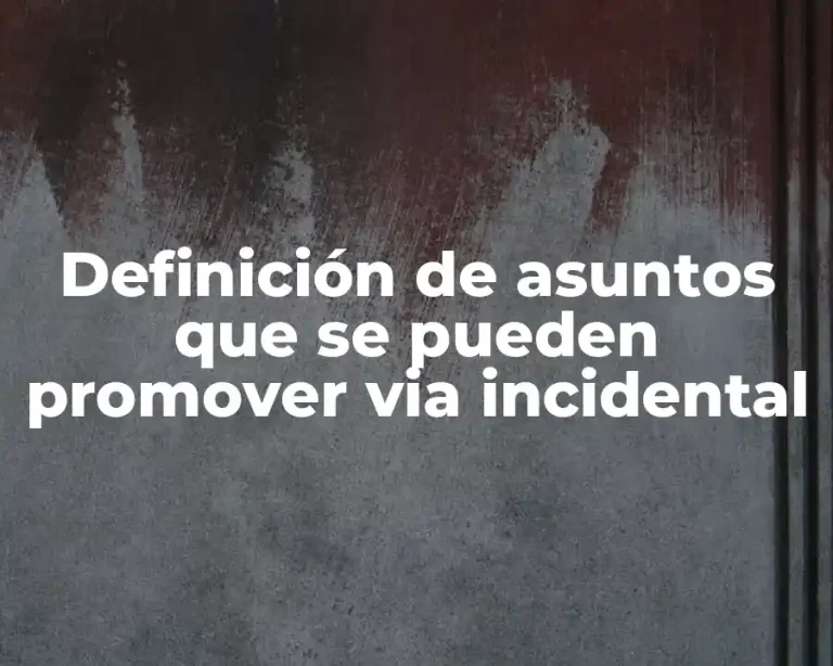 Definición de asuntos que se pueden promover via incidental