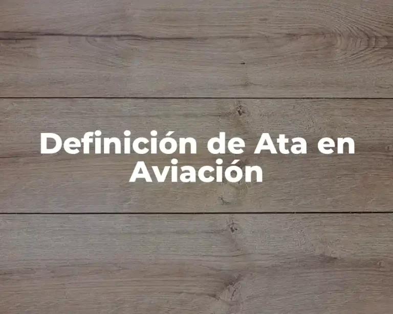 Definición de Ata en Aviación