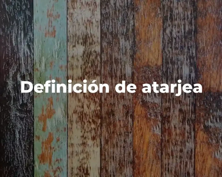 Definición de atarjea