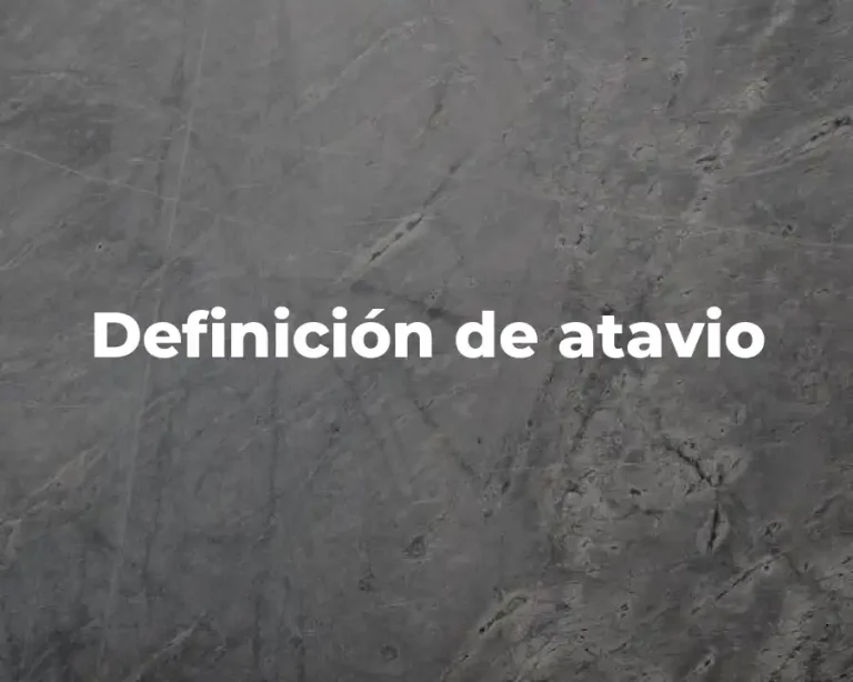 Definición de atavio