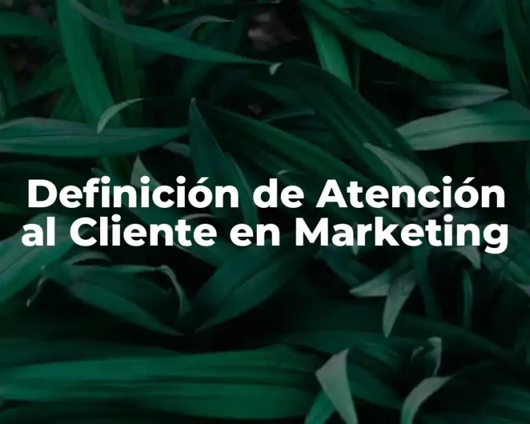 Definición de Atención al Cliente en Marketing