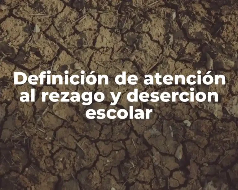 Definición de atención al rezago y desercion escolar