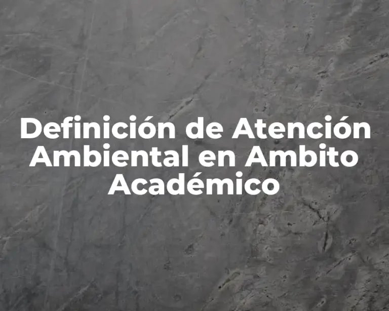 Definición de Atención Ambiental en Ambito Académico