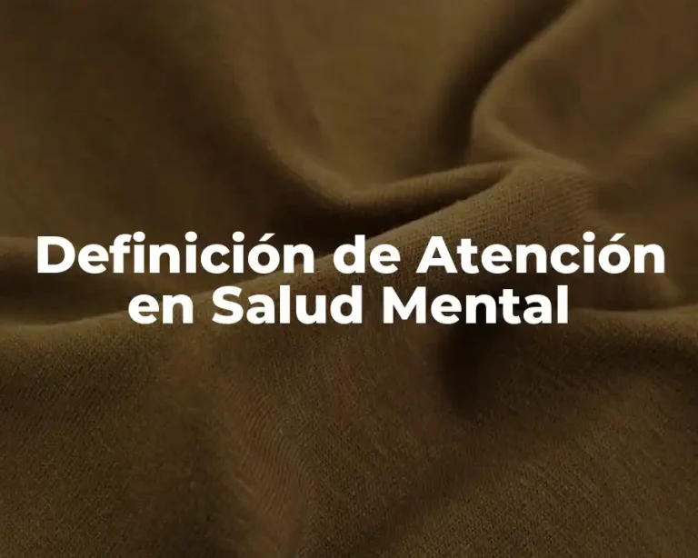 Definición de Atención en Salud Mental