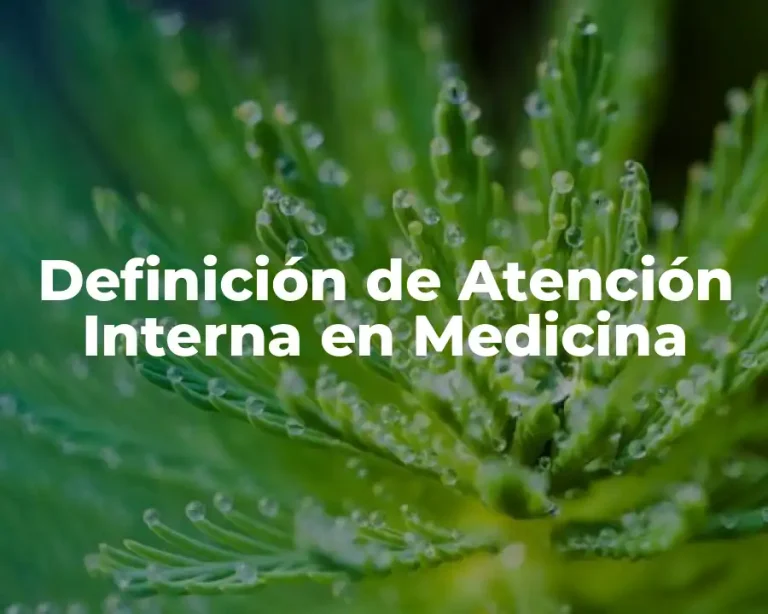 Definición de Atención Interna en Medicina