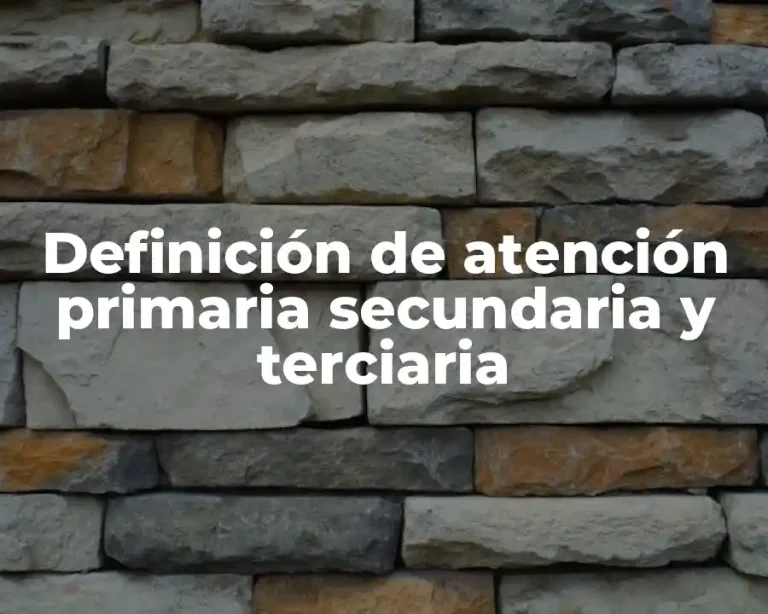 Definición de atención primaria secundaria y terciaria