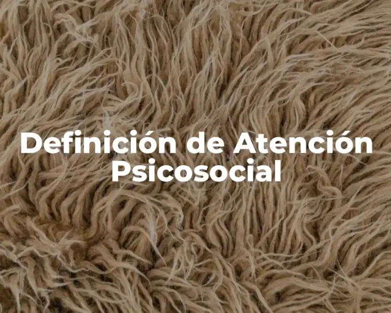 Definición de Atención Psicosocial