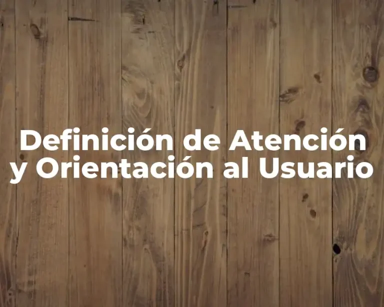 Definición de Atención y Orientación al Usuario