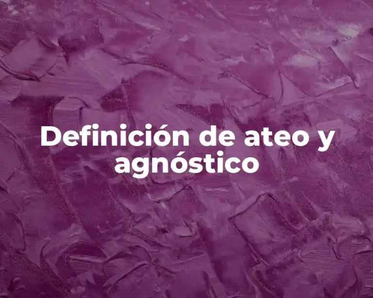 Definición de ateo y agnóstico