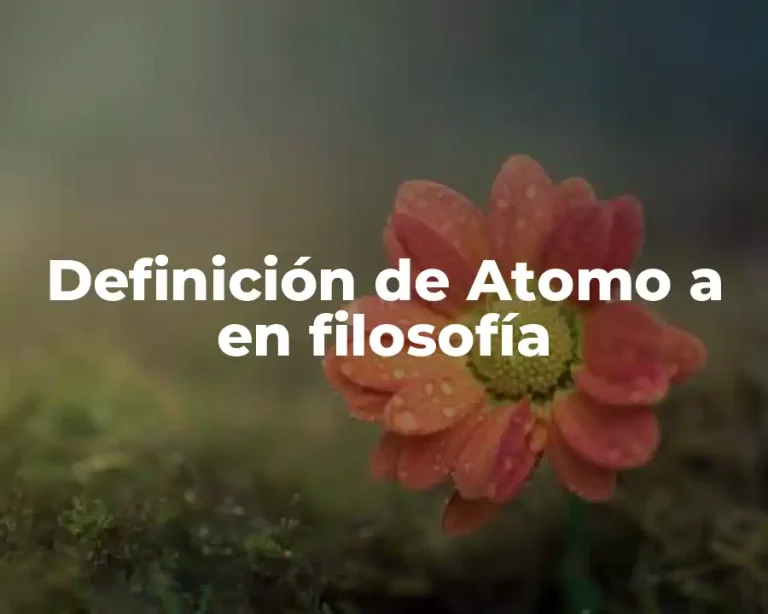 Definición de Atomo a en filosofía