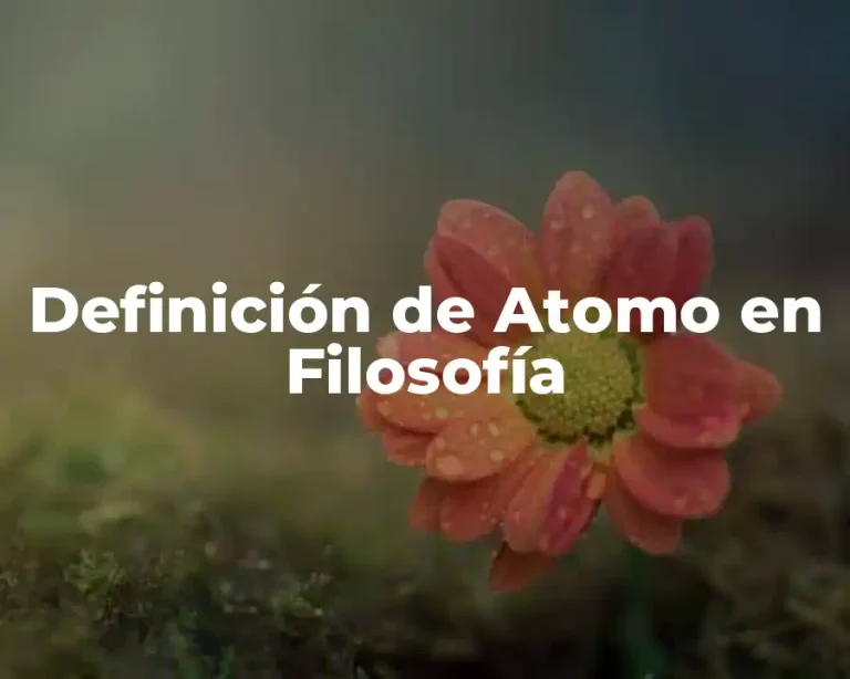 Definición de Atomo en Filosofía
